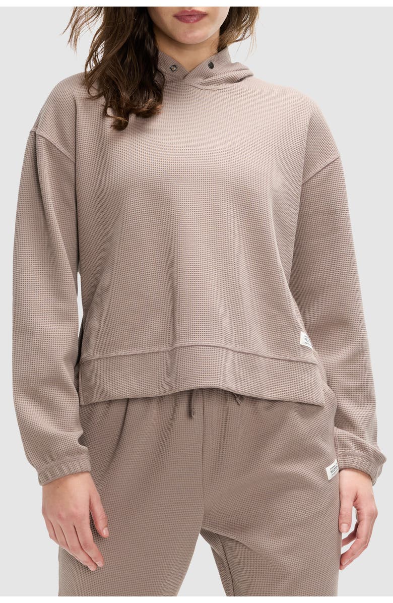 Peloton Waffle Snap Pull Over Hoodie, Alternate, color, Taupe Grey