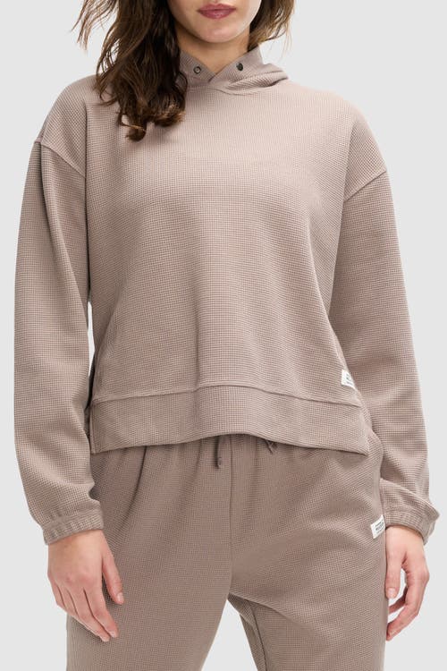 Peloton Waffle Snap Pull Over Hoodie In Taupe Grey