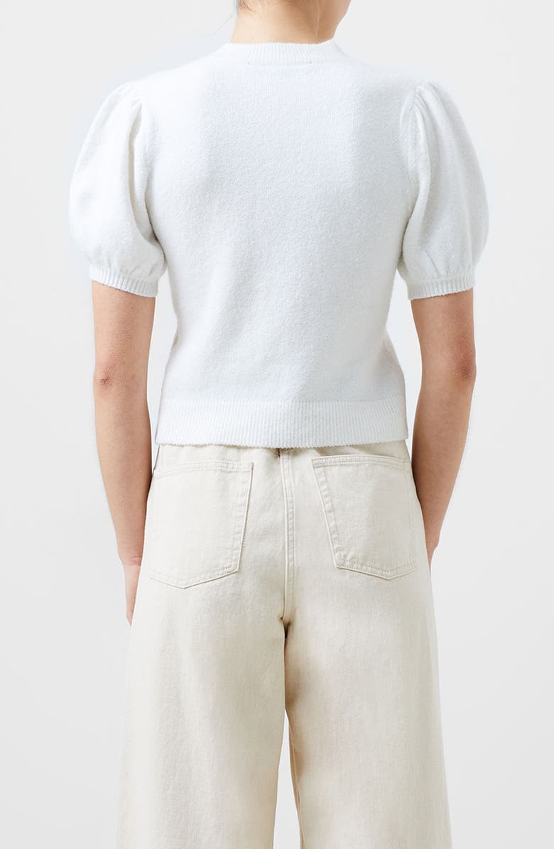 French Connection Vhari Puff Sleeve Cardigan, Alternate, color, Winter White