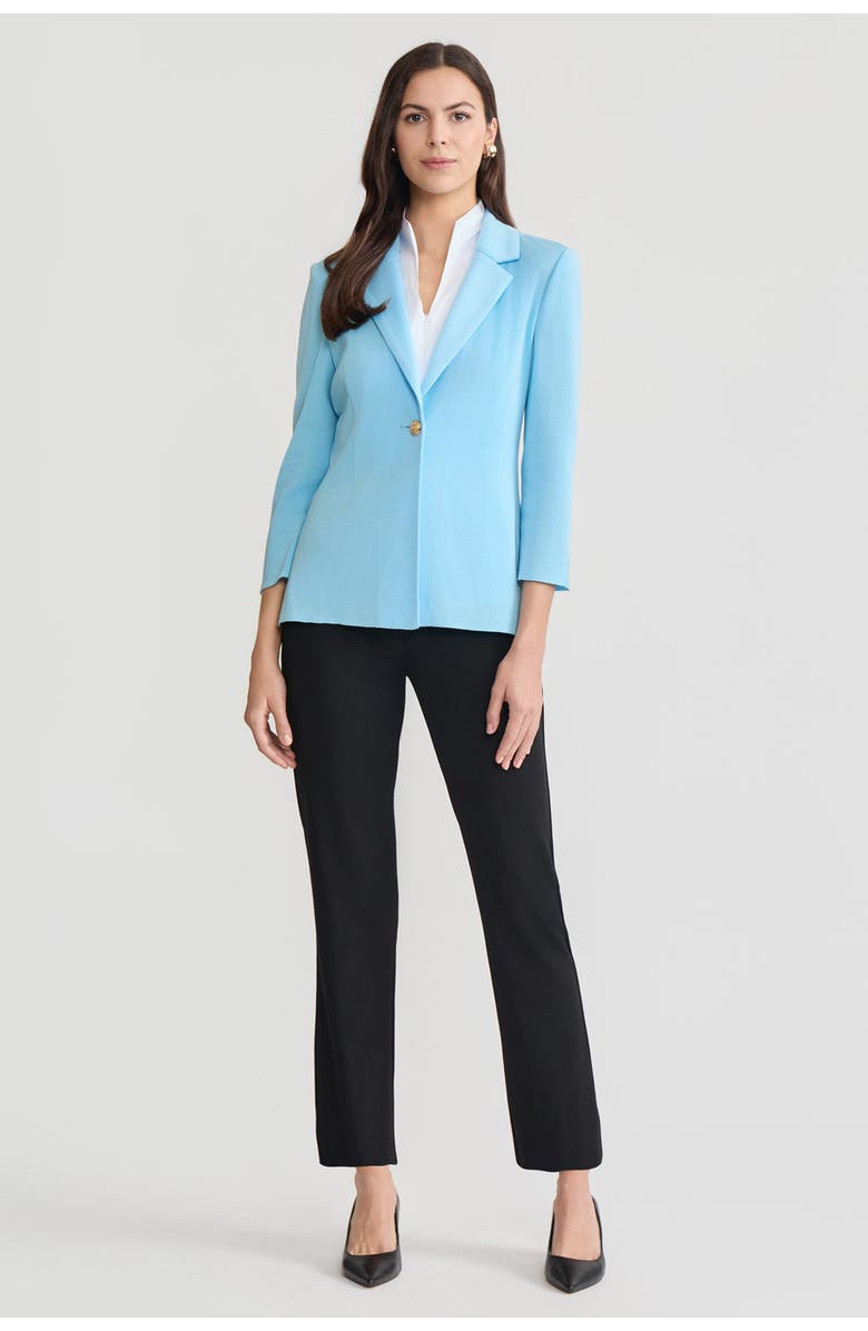 Ming Wang Tailored Single-Button Knit Jacket, Serene, Alternate, color, Serene