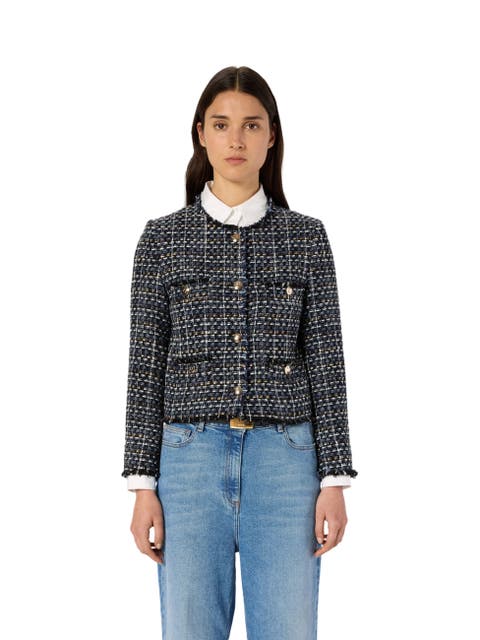 Naya Cropped Tweed Bouclé Jacket