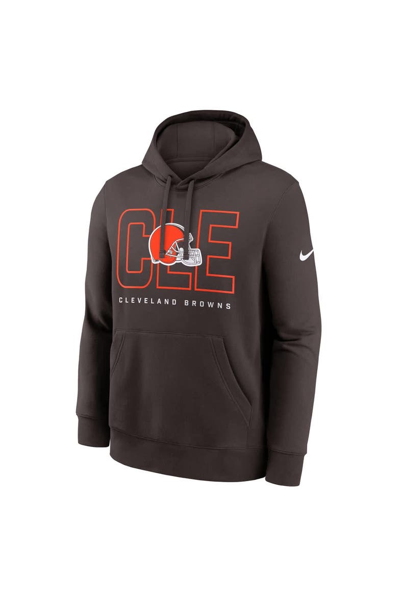 Men's Nike Brown Cleveland Browns Busted Play Club Fleece Pullover Hoodie, Alternate, color, Brown