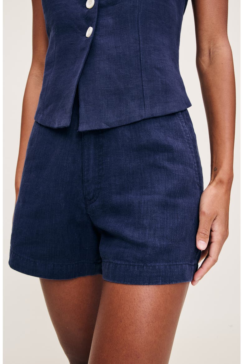 Taylor Linen Shorts, Alternate, color, BRIGHT NAVY LINEN