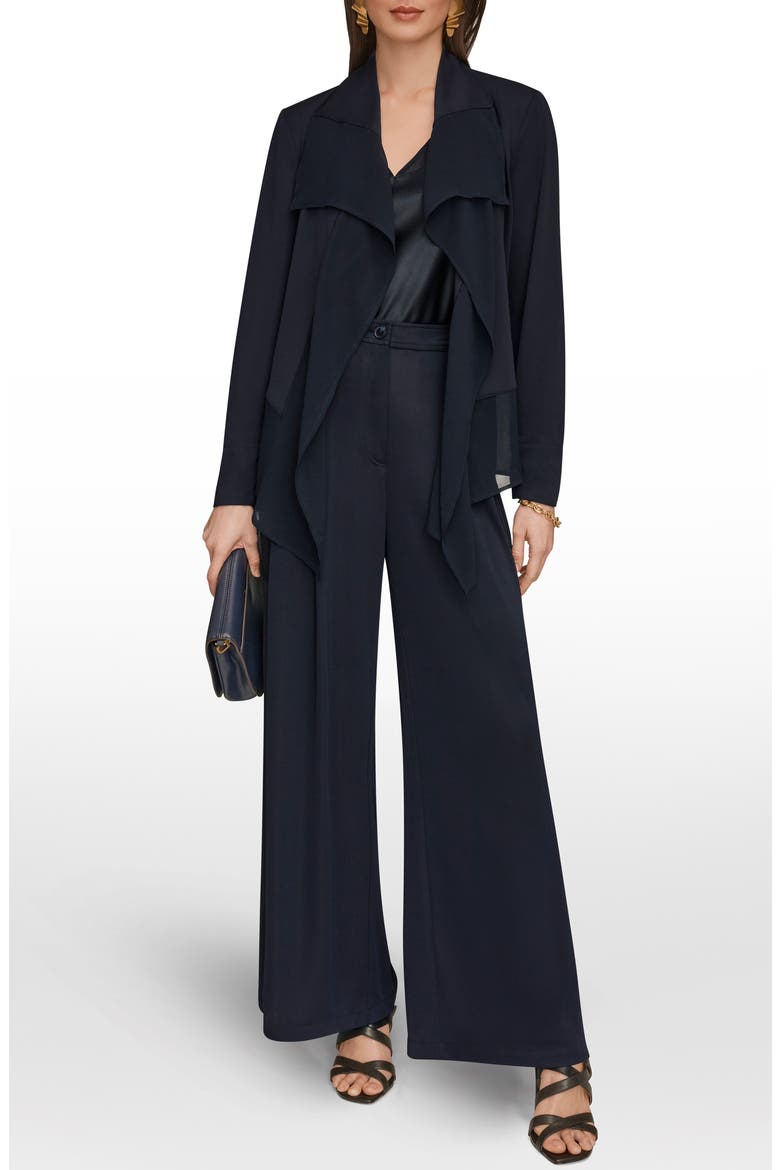 Mixed Media Open Front Jacket, Alternate, color, NIGHTFALL