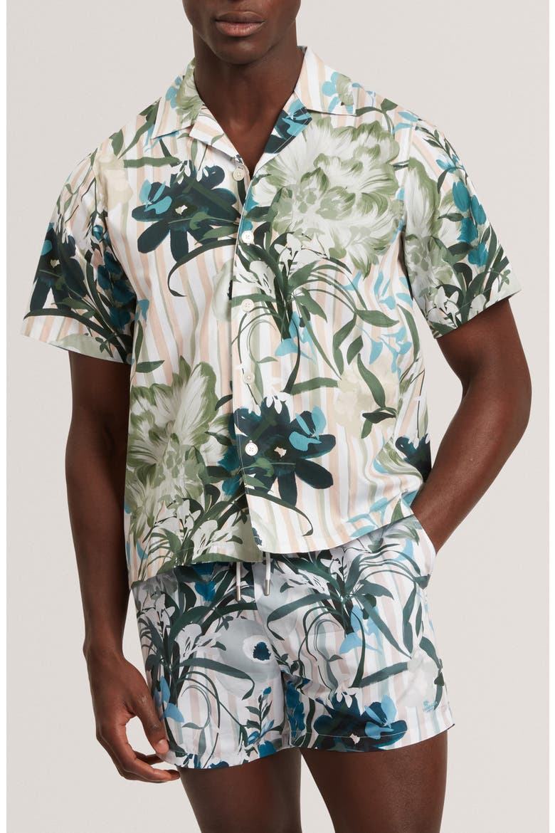 Anukis Relaxed Fit Camp Shirt, Main, color, MID-PINK