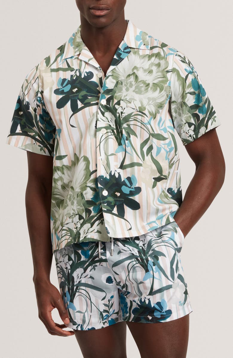 Ted Baker Anukis Relaxed Fit Camp Shirt, Main, color, 