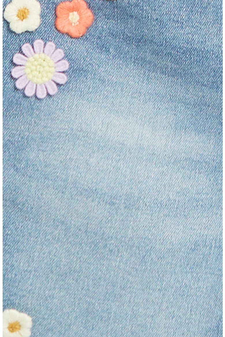 Kids' Floral Patch Denim Cutoff Shorts, Alternate, color, INDIGO