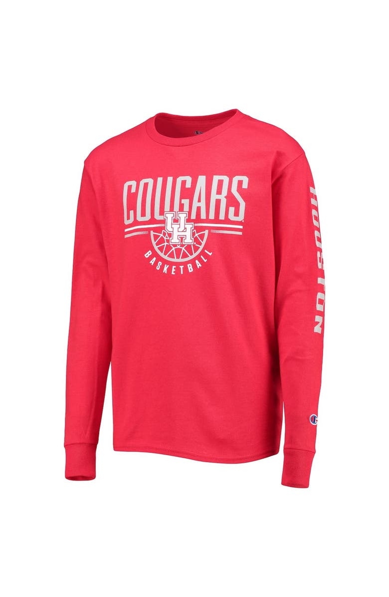 Champion Youth Champion Red Houston Cougars Basketball Long Sleeve T-Shirt, Alternate, color, Red
