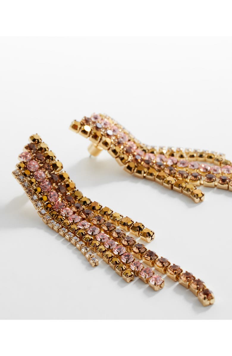 MANGO Crystal Fringe Drop Earrings, Alternate, color, 