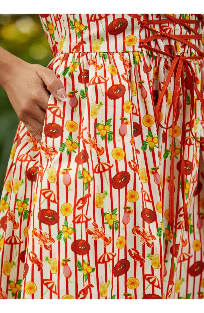 ModCloth Boardwalk Corset Dress, Alternate, color, Kitschy Coastal