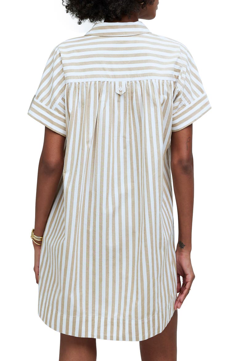 Collared Button Front Mini Shirtdress, Alternate, color, SEED KHAKI