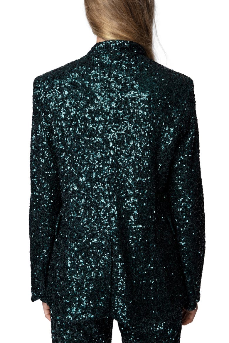 Very Sequin Jacket, Alternate, color, PEACOCK