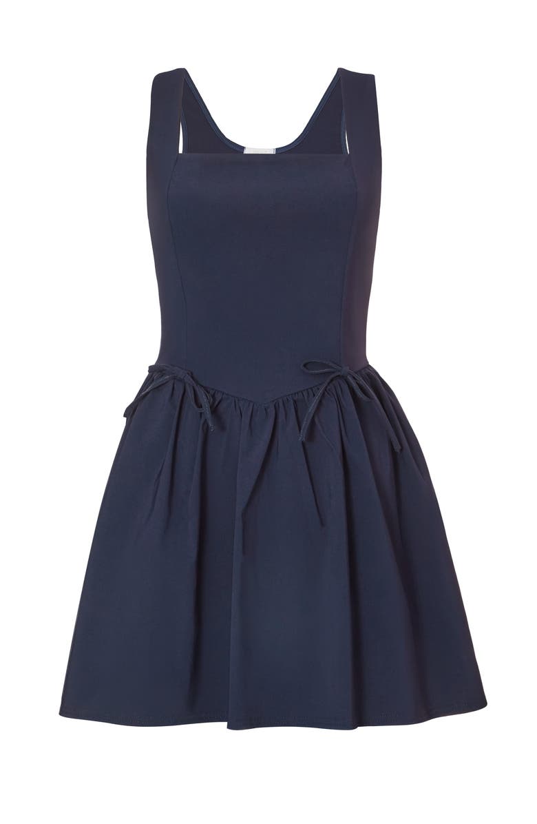 QUIZ Bengaline Double Layer Mini Dress, Alternate, color, Navy