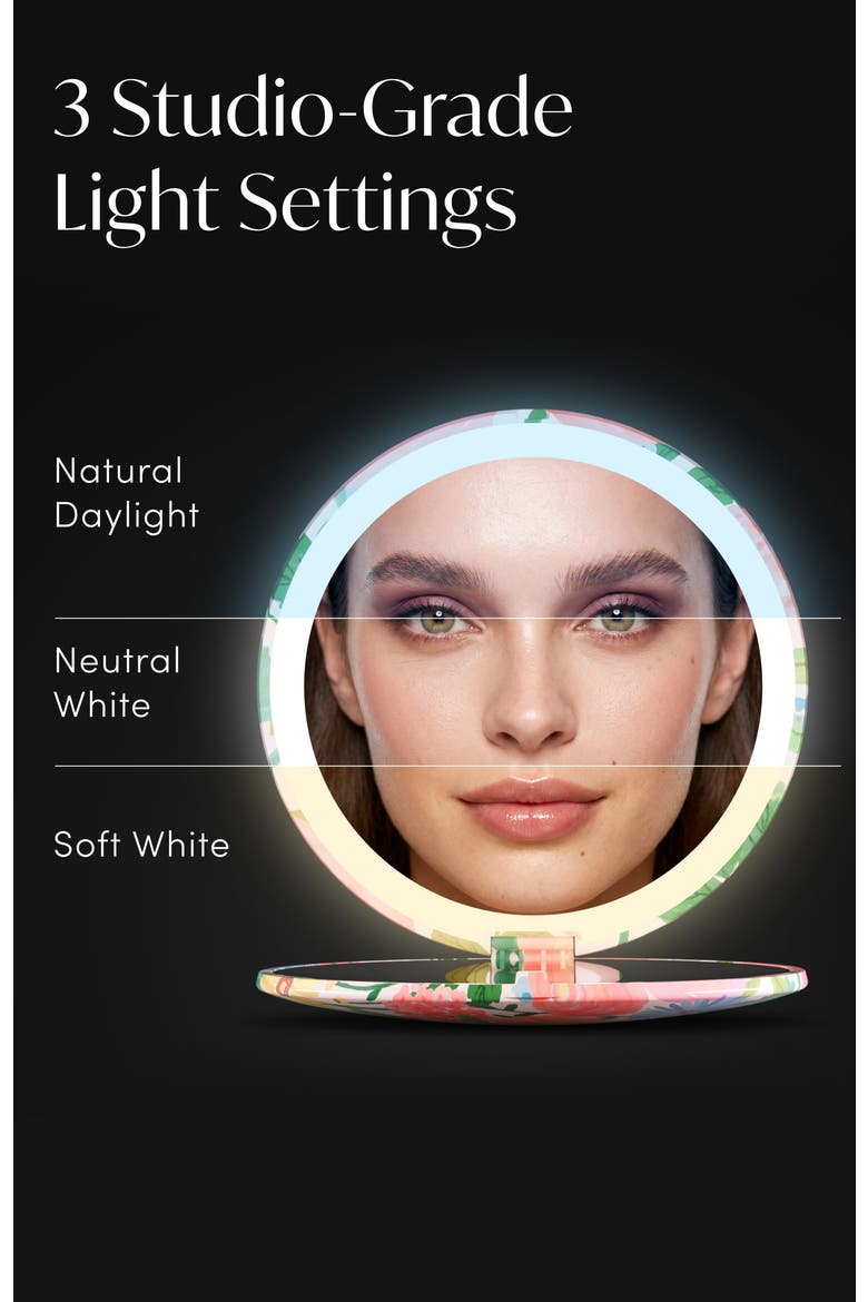 Mini Taylor LED Compact Mirror - Vibrant Florals, Alternate, color, Vibrant Florals