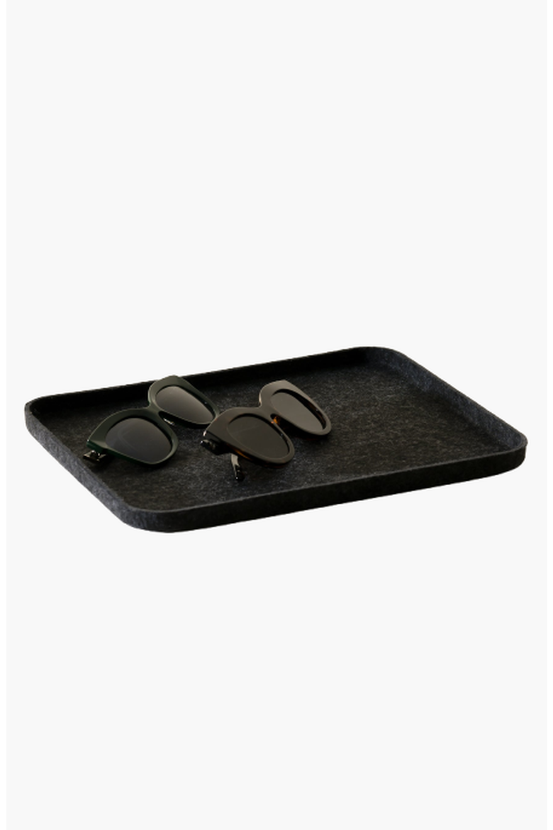 The Sculpted Bin - Wide with Lid, Alternate, color, Carbon