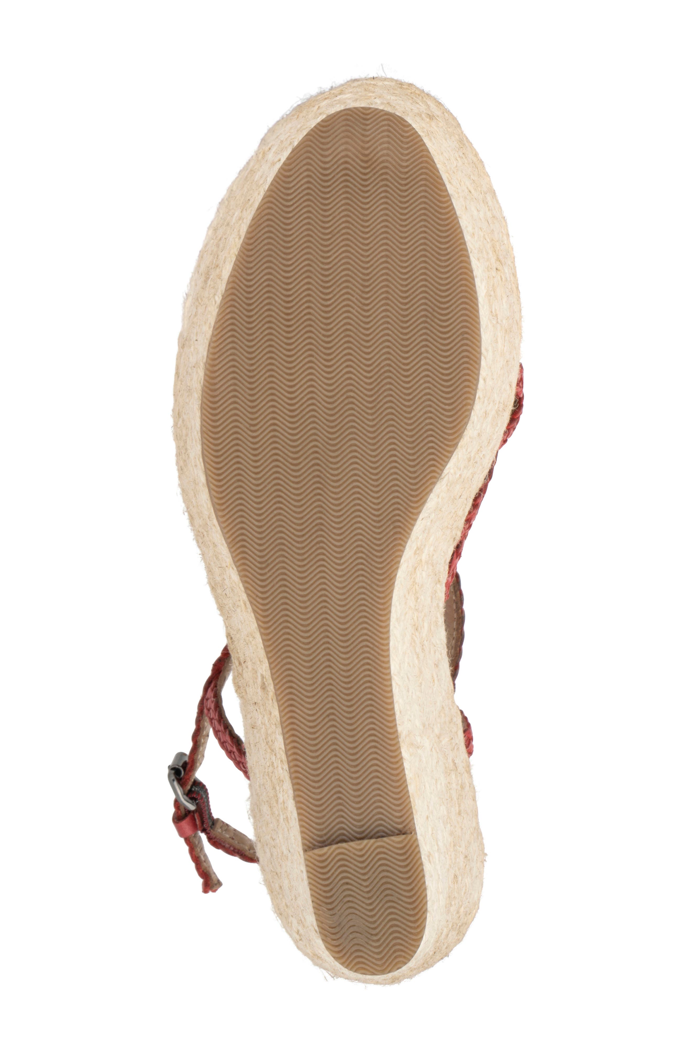 VINTAGE FOUNDRY Eloise Leather Espadrille Platform Wedge Sandal, Alternate, color, Red