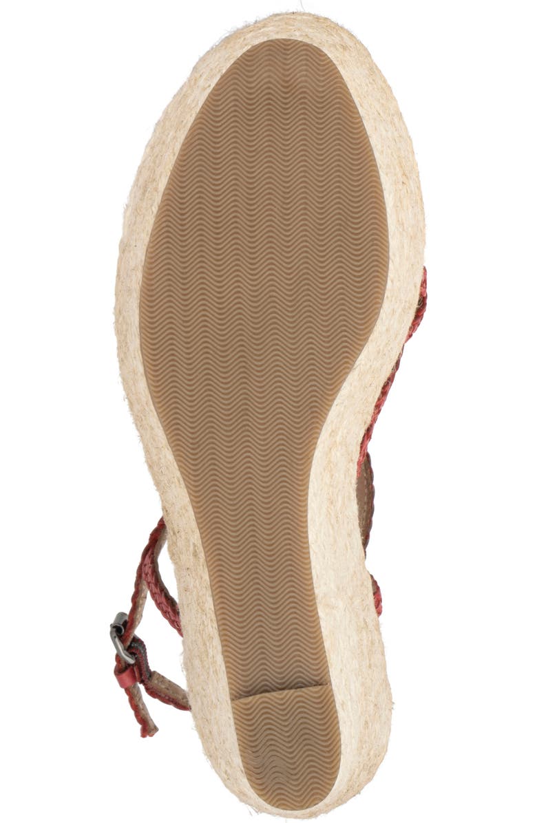 VINTAGE FOUNDRY Eloise Leather Espadrille Platform Wedge Sandal, Alternate, color, Red