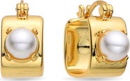 EYE CANDY LOS ANGELES Valentine Imitation Pearl Huggie Hoop Earrings