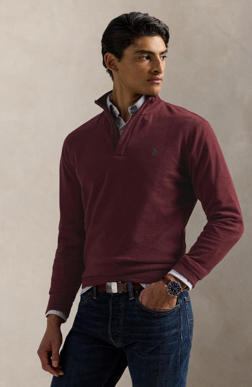 Polo Ralph Lauren Long Sleeve Quarter Zip Pullover In Red