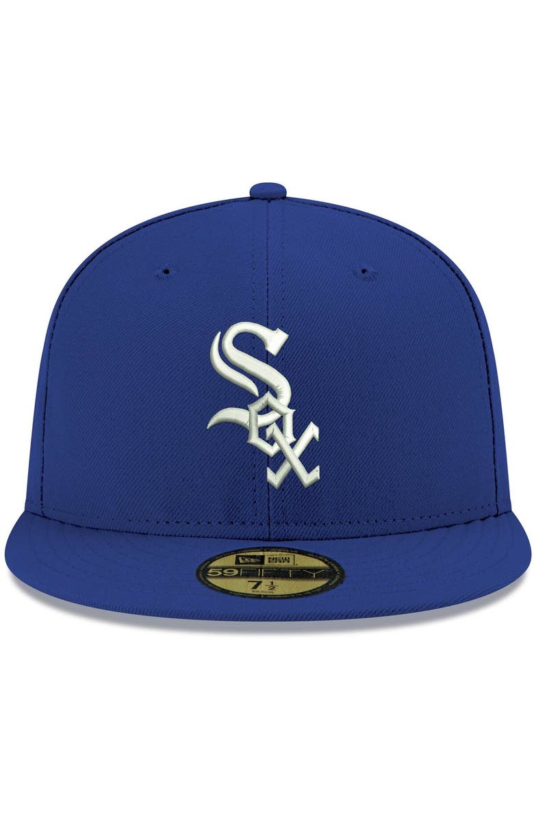 New Era Men's New Era Royal Chicago White Sox White Logo 59FIFTY Fitted Hat, Alternate, color, 