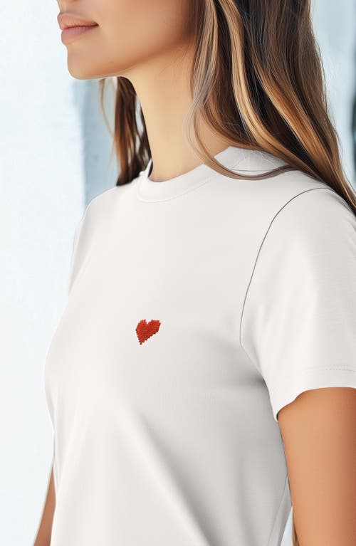 Dalix Womens Pixel Heart Jersey Relaxed Tee