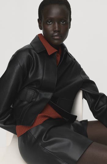 Wrap Faux Leather Skort