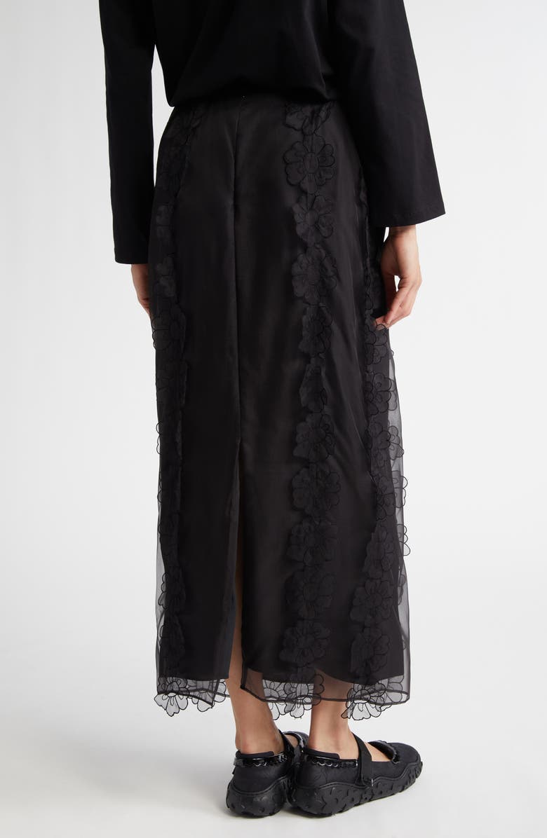 Cecilie Bahnsen Olympia Floral Appliqué Silk Pencil Skirt, Alternate, color,