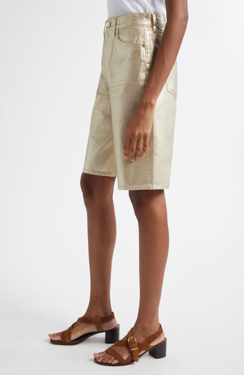 VERONICA BEARD VERONICA BEARD METALLIC BERMUDA DENIM SHORTS 