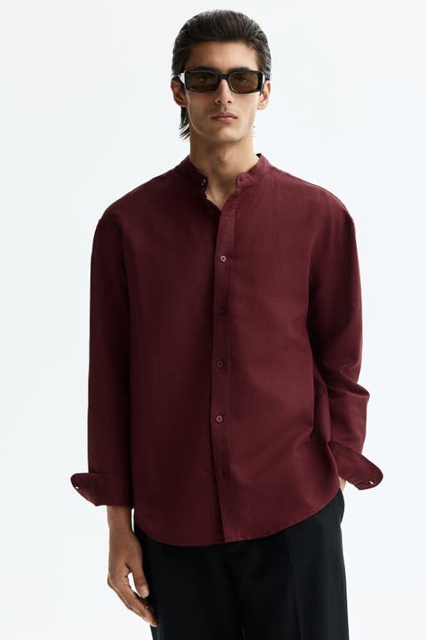 Relaxed-fit linen-blend shirt
