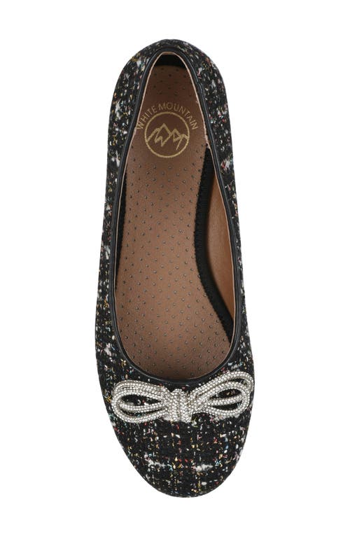 Cliffs By White Mountain Sashimi Embellished Bow Flat In Black Multi Fabric