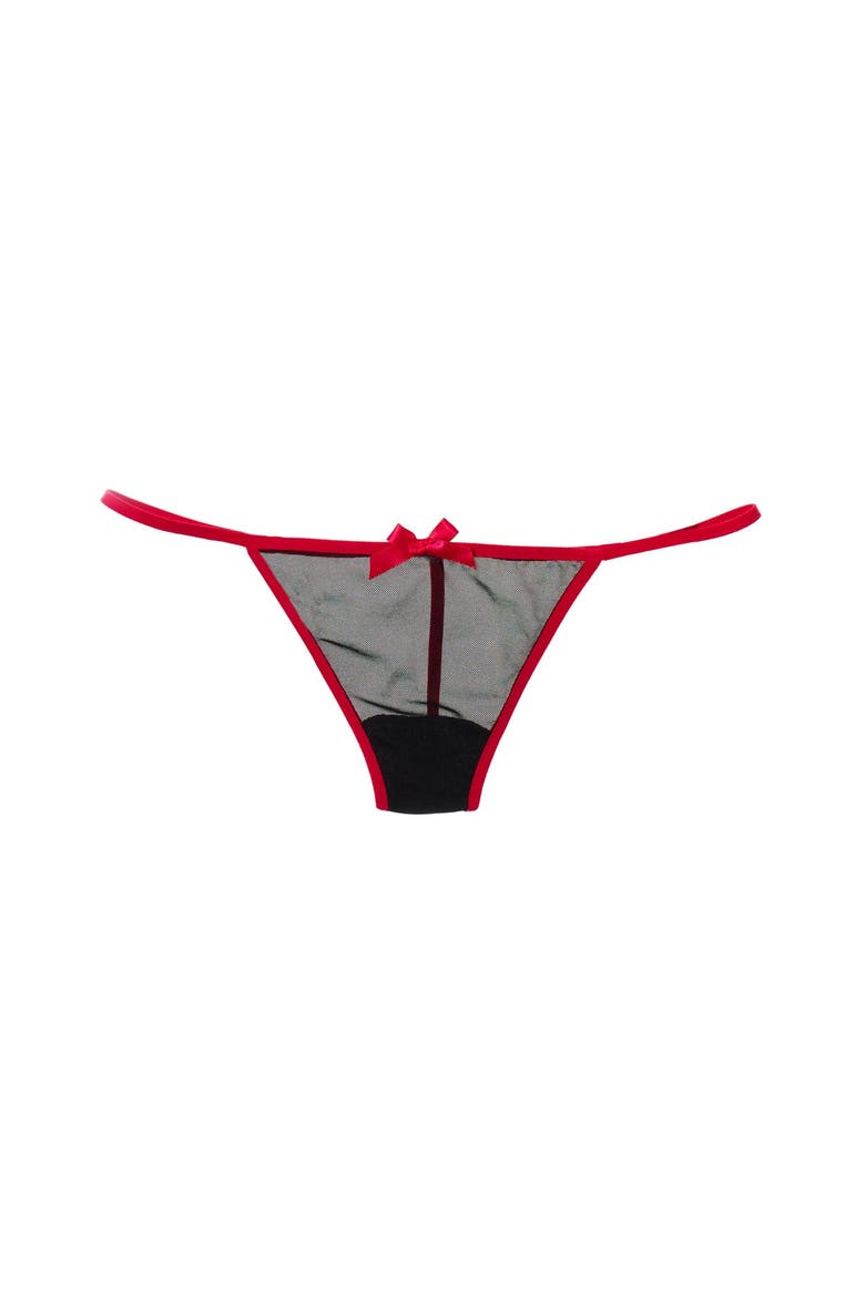 Lyla G-String Panties, Alternate, color, Black