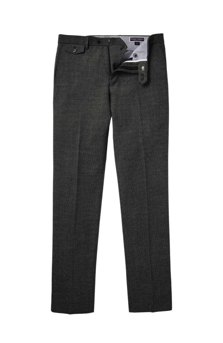 Charles Tyrwhitt Stretch Wool Trousers, Alternate, color, Dark Grey