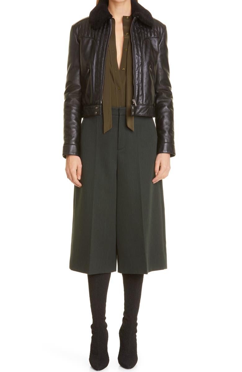 Saint Laurent Wool Tricotine Bermuda Shorts, Main, color,