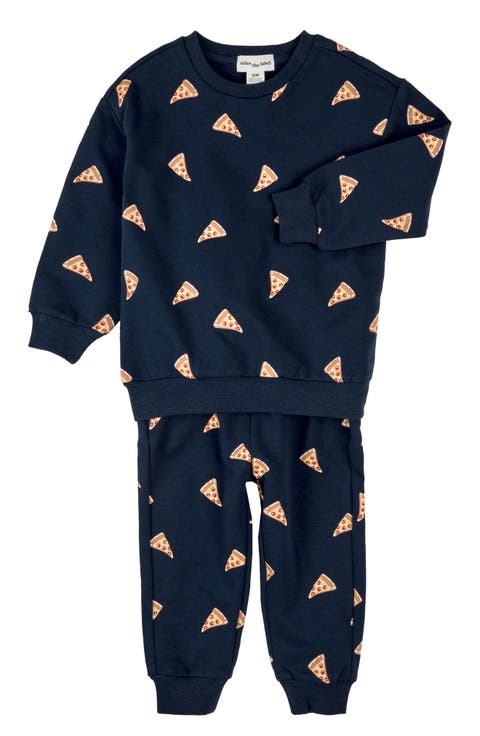 Pizza Print French Terry Sweatshirt & Joggers Set (Baby)