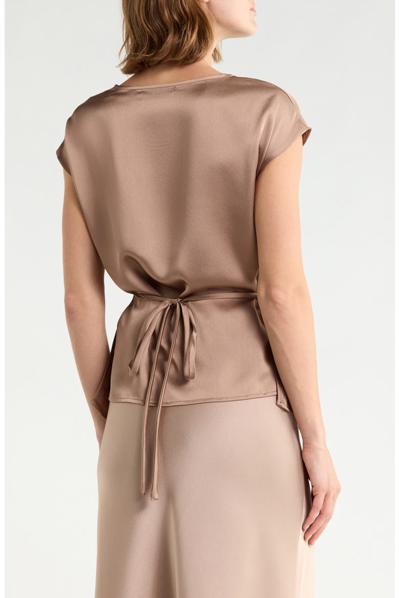 Cross Front Satin Top, Alternate, color, DUNE
