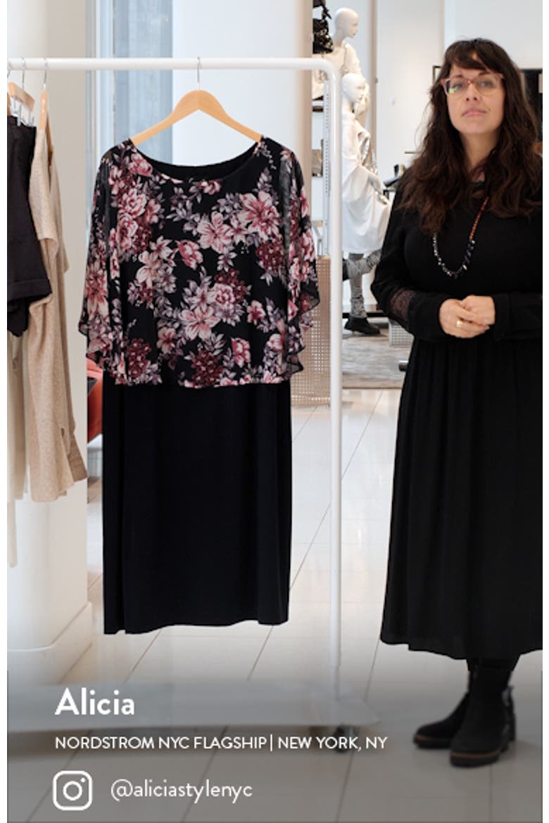 Floral Overlay Cape Dress video