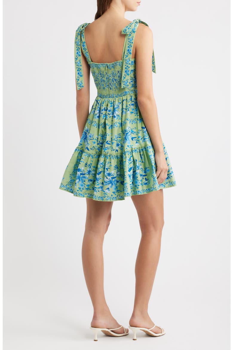 Print Cotton Minidress, Alternate, color, MINT BLUE