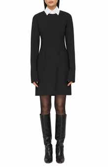 Lafayette 148 New York Long Sleeve Stretch Wool Sheath Dress