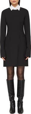 Lafayette 148 New York Long Sleeve Stretch Wool Sheath Dress