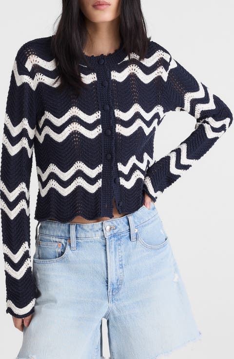 Kassa Wavy-Knit Cardigan