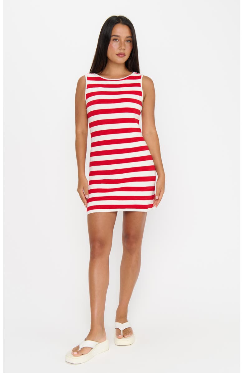 Show Me Your Mumu Cameron Mini Dress, Alternate, color, Red Stripe Delight Knit