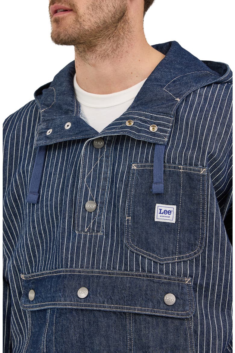 Topstitched Denim Anorak, Alternate, color, LAKE EDGE