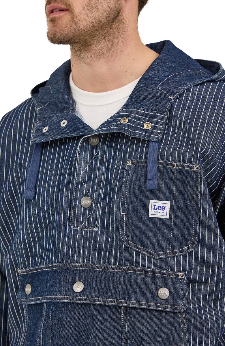 Lee Topstitched Denim Anorak, Alternate, color, Lake Edge