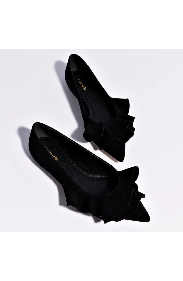 Larroudé Lee Ruffle Flat, Alternate, color,