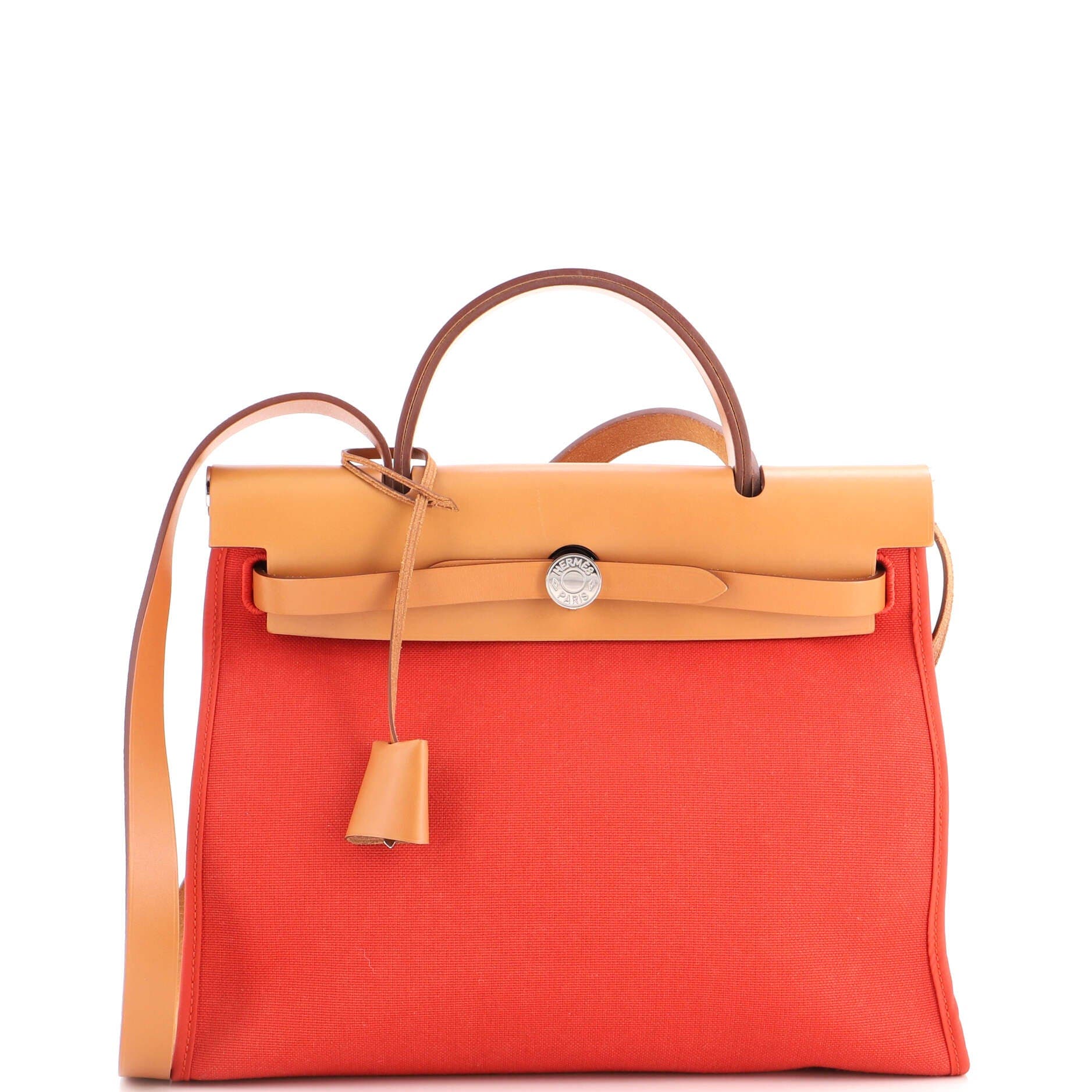 Herbag Zip Leather and Toile 31, Main, color, Red