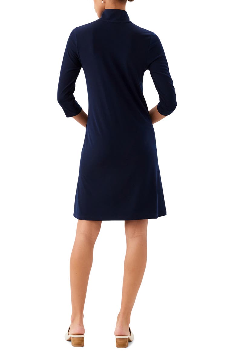 Half Zip Travel Jersey Dress, Alternate, color, NAVY