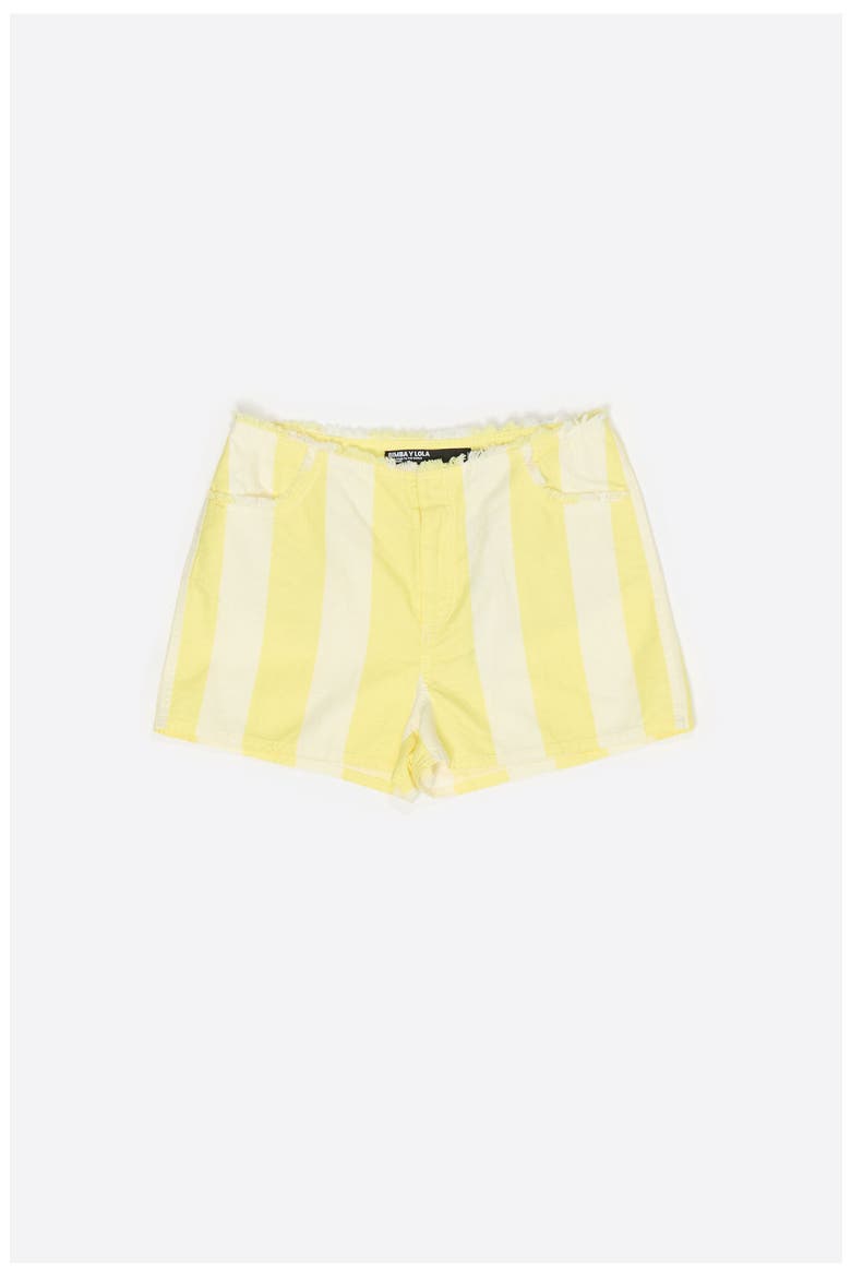 Striped Linen Blend Fitted Shorts, Alternate, color, STRIPES LIMELIGHT