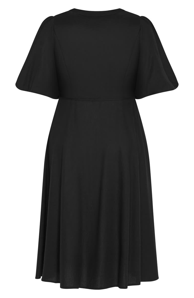 City Chic Dahlia Puff Sleeve Midi Dress, Alternate, color, 