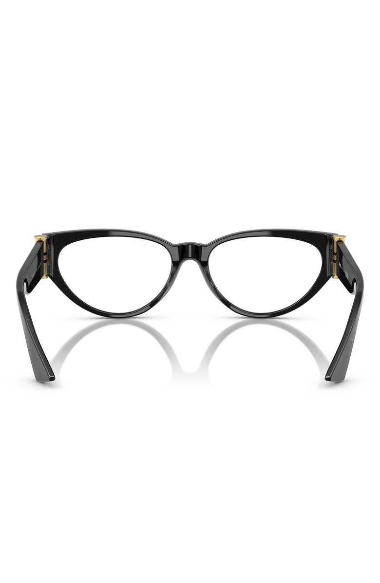 Versace 53mm Cat Eye Optical Glasses, Alternate, color, Black