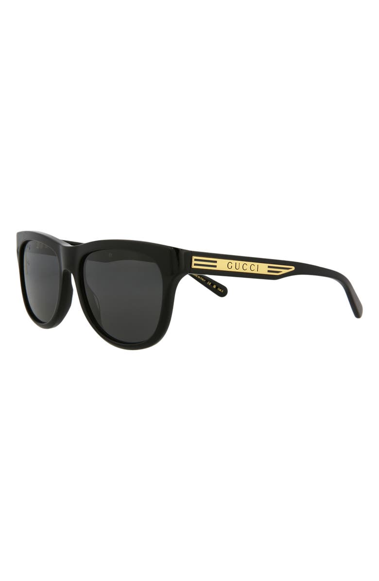 Gucci 55mm Square Sunglasses, Alternate, color, Black Black Grey